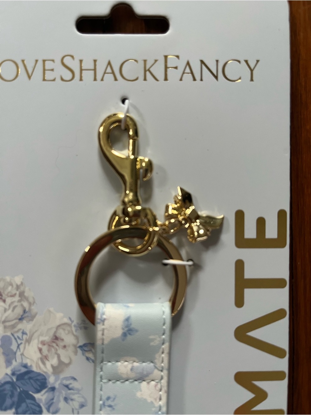 LoveShackFancy CASE•MATE Light Blue Floral Keychain Charm Strap NWT Listing 1 - Picture 4 of 6